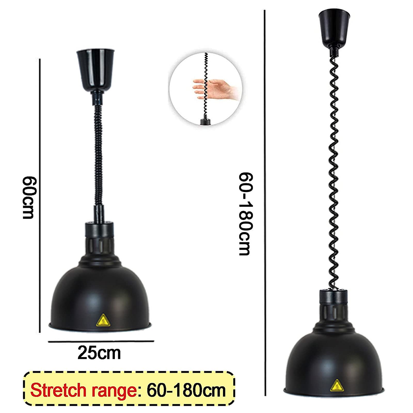 Komercyjna Lampa Grzewcza Do Żywności, Chowana Lampa Grzewcza Do Żywności, Podgrzewacz Żywności O Dużej Mocy, Wyposażenie Kuchni Hotelowej I Restauracyjnej, 110 V, 250 W, Czarny, 3 Elementy Dekoracyj