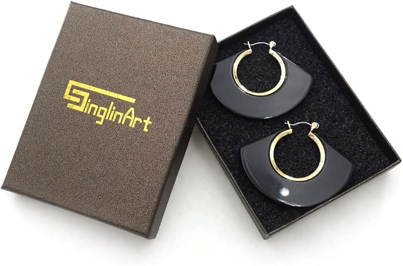 Black White Earrings for Women Teen Gifts Dangle Drop Fashion Geometric Statement Jewelry - Image 6