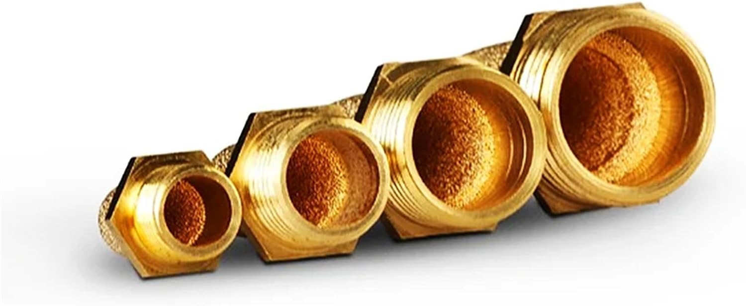BSL-M5 1/8 1/4 3/8 1/2 Pneumatic Brass Exhaust Muffler Silencers Fitting Noise Filter Reducer Connector Copper flat/long muffler(BSL-M5 All Copper,10PCS)