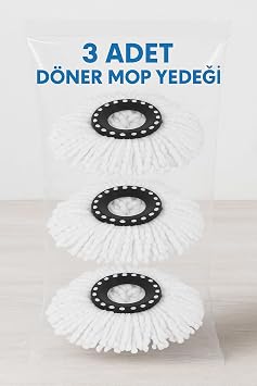 Swivel Header Mop Backup 3 Luce Set Microfiber Swivel Mop Replacement