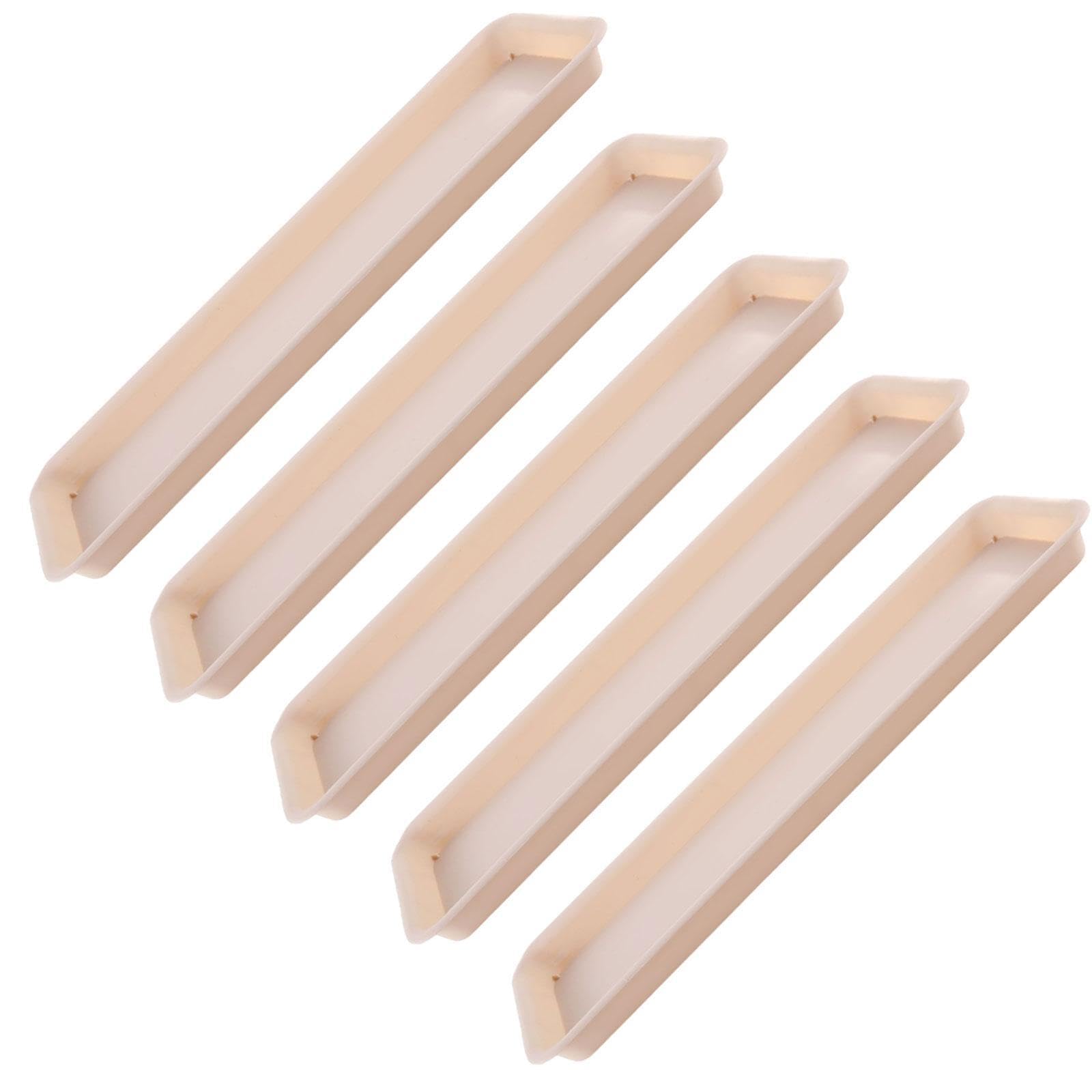 Baoblaze 5x Plant Saucers Plant Trays Rectangular Plants Pot Saucers Flower Pot Drainage Tray for Windowsill Indoors Outdoor,Beige-48 * 14.5 * 2.3cm