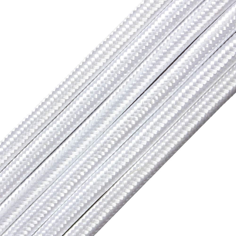 32.8ft Fabric Cloth Covered Round Wire,PRUNLLA Vintage 18/2 Industrial Electrical Lamp Cord, 18-Gauge Antique Style for Retro Lamp, DIY Projects (Pearl)