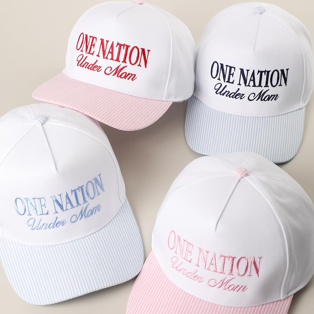 MIRMARU Patriotic America USA Embroidered 5 Panel Cotton Two Tone Trucker Hat for Men and Women.