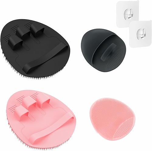 Miniatura 8 de Exfoliante facial de silicona suave, paquete de 2, cepillo de limpieza facial manual de silicona, almohadilla de lavado facial para limpieza de
