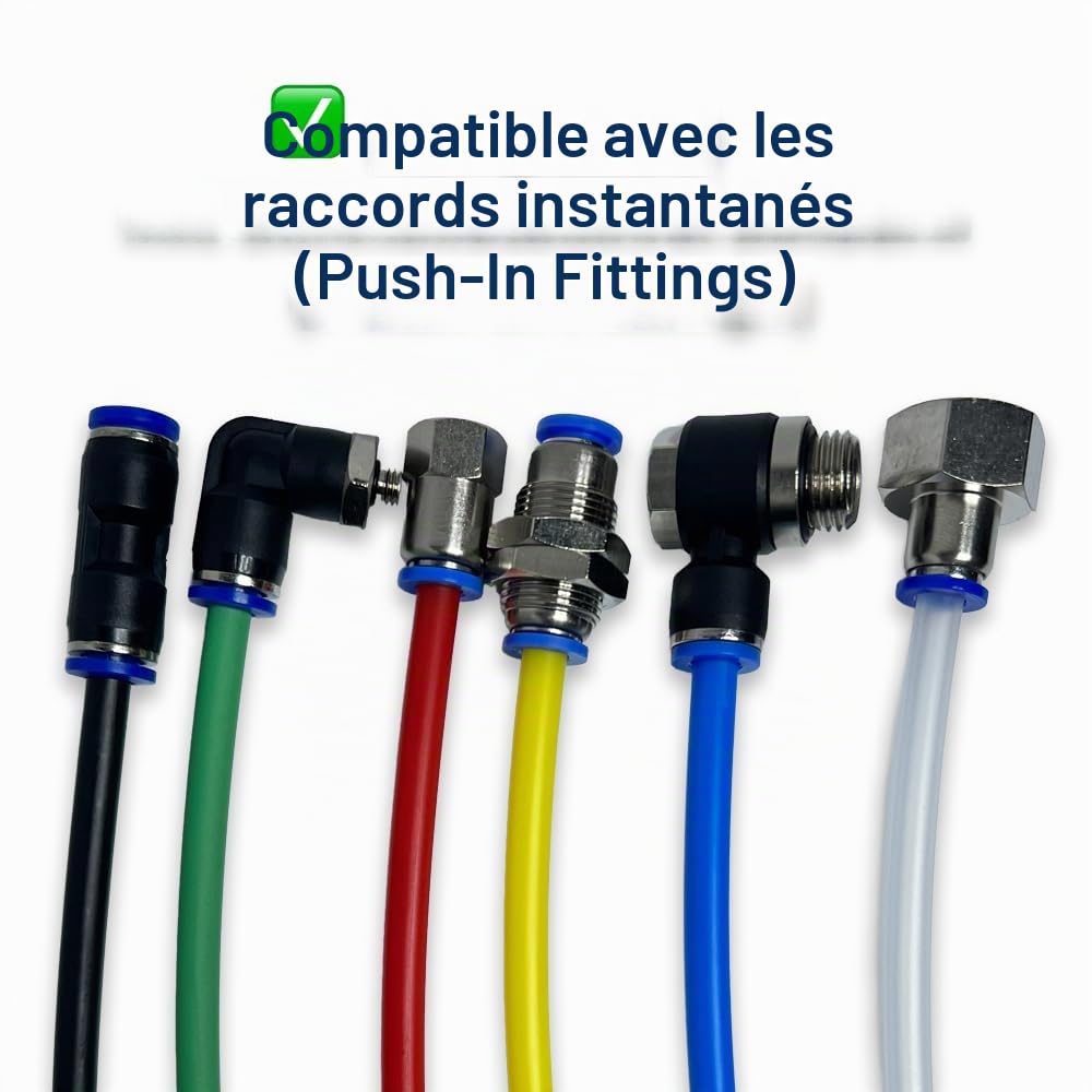 Tuyau en polyéthylène de 25 m – 10/8 mm (diamètre extérieur/diamètre intérieur) – Tuyau pneumatique à air comprimé, tuyau d'eau – Couleur : bleu