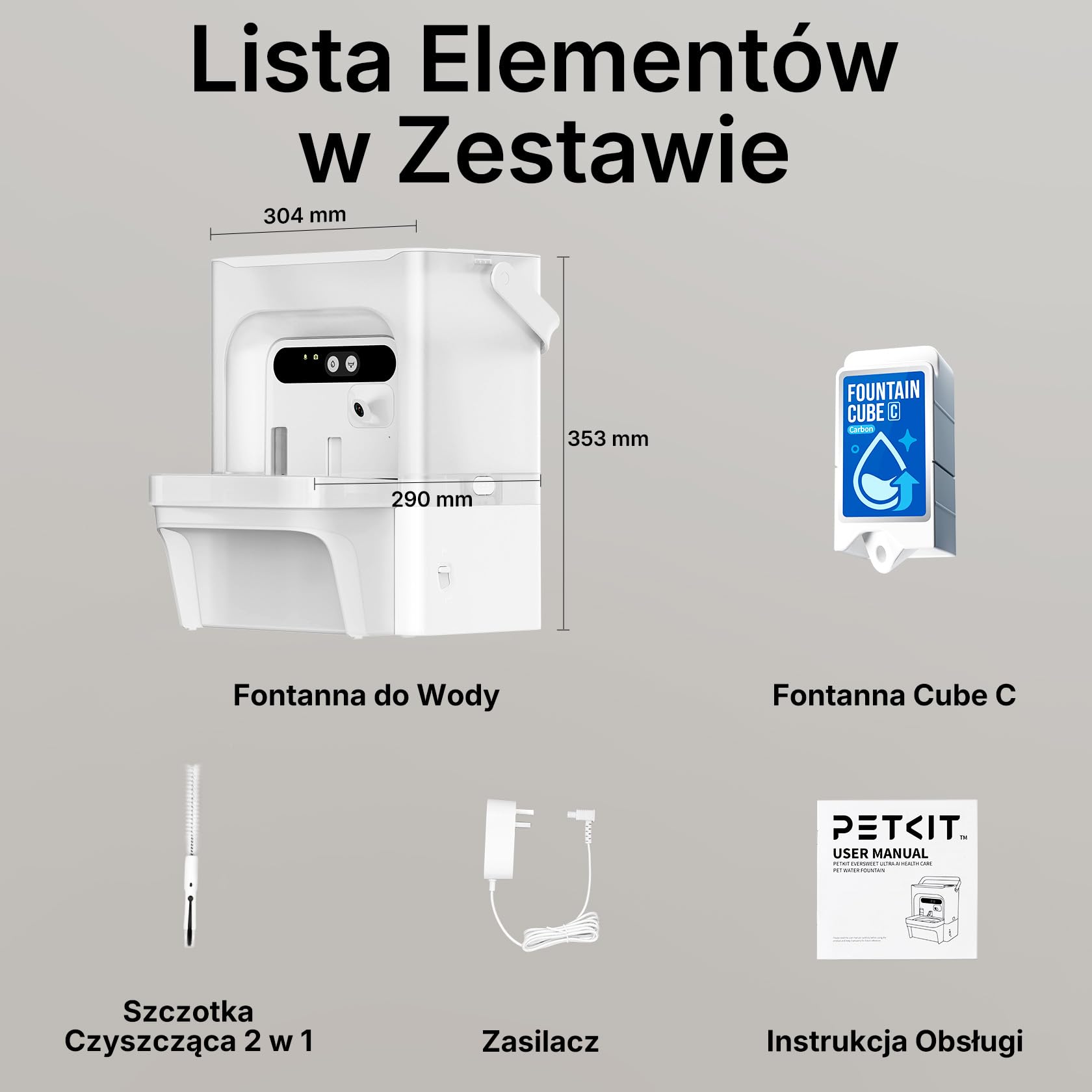 PETKIT EVERSWEET ULTRA Fontanna dla Kota bez Filtra, z Kamerą AI, Oddzielanie Czystej i Brudnej Wody, Automatyczne Poidło dla Kotów o Pojemności 5L, Sterowanie Przez App, Taca ze stali nierdzewnej