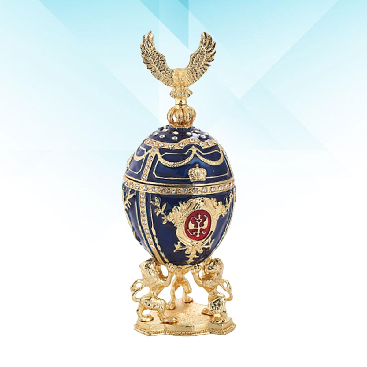 PRETYZOOM Decorazione Uovo di Pasqua in Stile Russo in Lega, Ornamento Creativo per Desktop e Soggiorno, Adorno Elegante e Stiloso la Casa