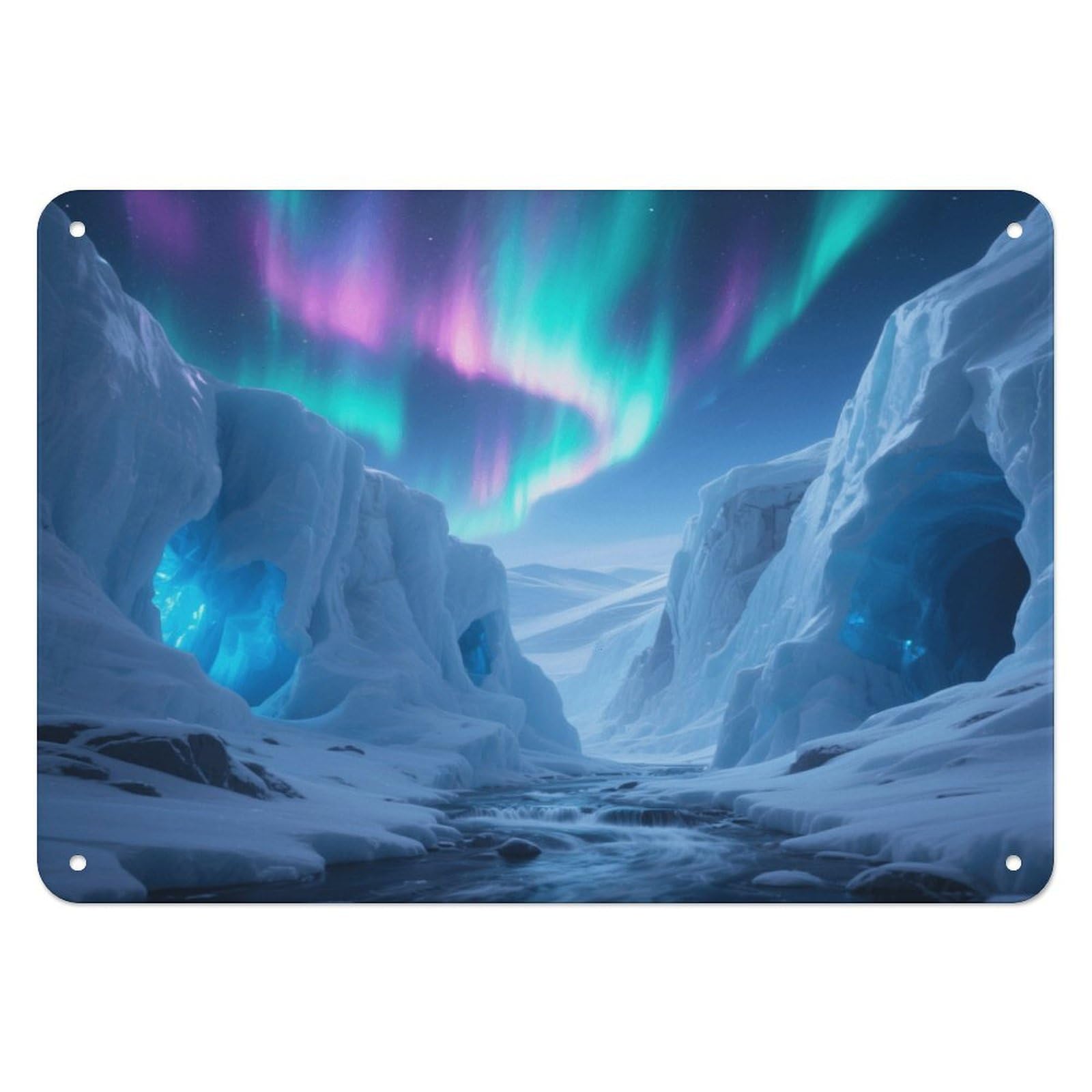 Fekiloot Style Glacier Canyon Wall Decor Iron Painting Metal Sign