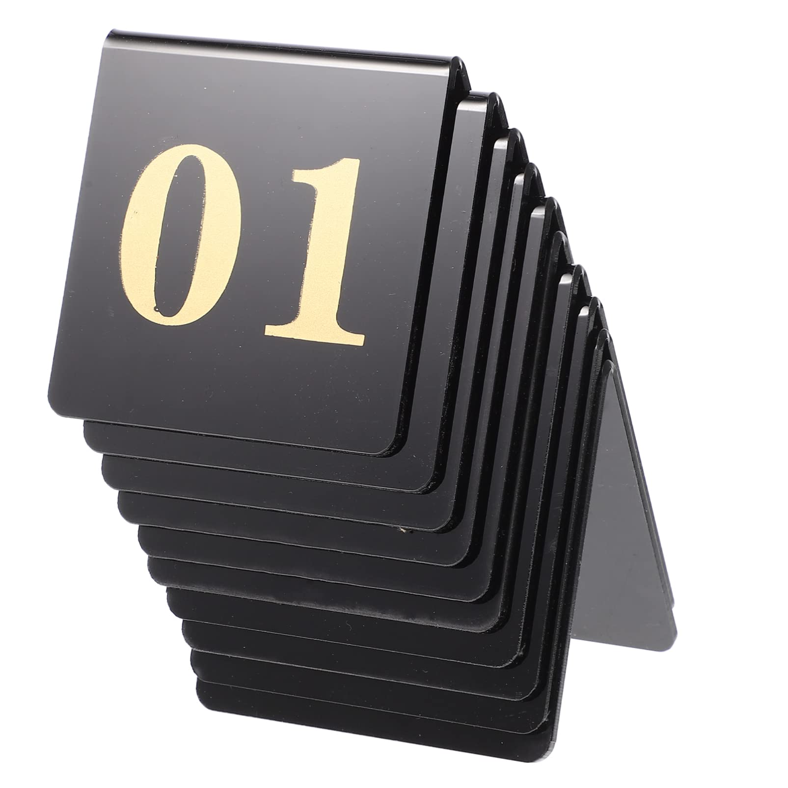 Zerodeko Numeri Da Tavolo Acrilici Neri 10 Pezzi Segnaposti Per Matrimonio Banchetti Ristorante Ricevimenti Doppia Faccia Facile Da Pulire 3.15X3.15X2.76 Pollici