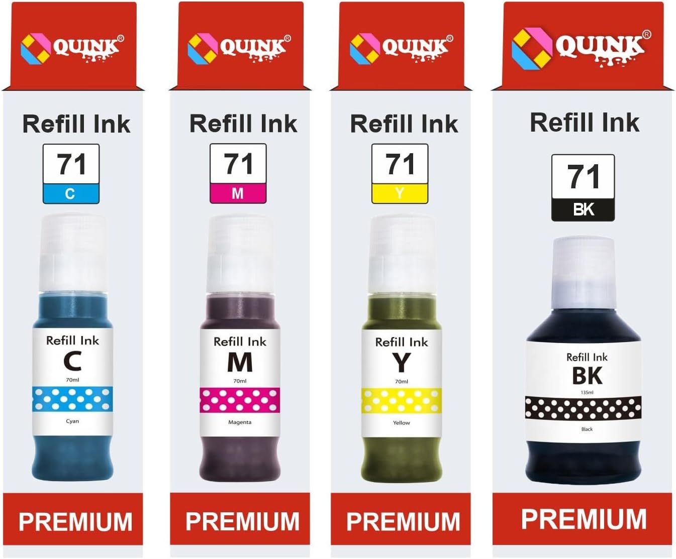 QUINK 71 Compatible Refill Ink for Canon Pixma G2020, G2021, G2060 ...