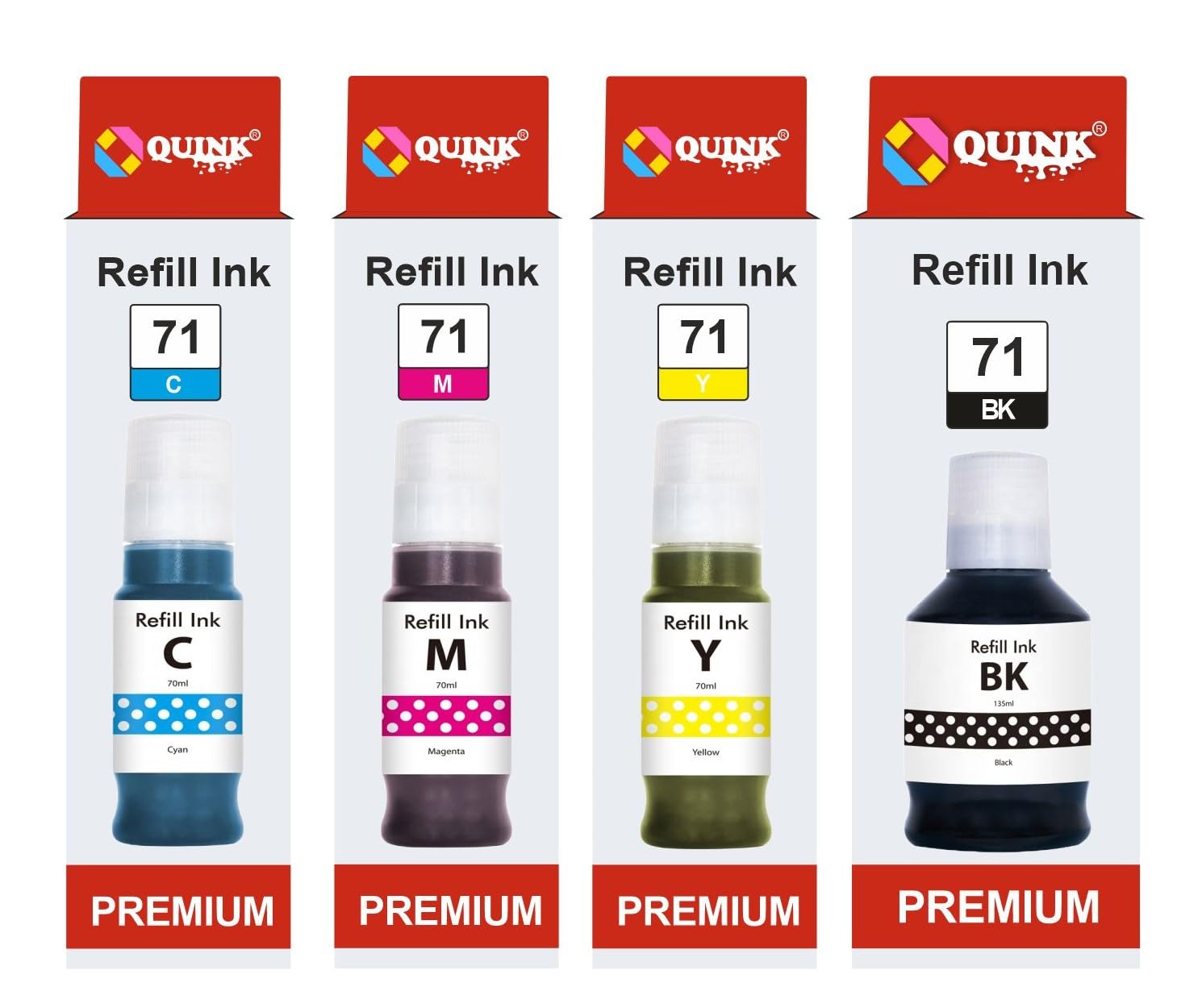 See full amazon price history chart for QUINK 71 Compatible Refill Ink for Canon Pixma G2020, G2021, G2060, G2730, G3020, G3021, G4770, G3770, G1020 Printer Ink - (PGBK x 135gm) (C/M/Y x 70gm) Ink Bottle Set (Color Set) QUINK 71 Compatible Refill Ink for Canon Pixma G2020, G2021, G2060, G2730, G3020, G3021, G4770, G3770, G1020 Printer Ink - (PGBK x 135gm) (C/M/Y x 70gm) Ink Bottle Set (Color Set) (B0D1RJH39F) Amazon Price History, Amazon Price Tracker