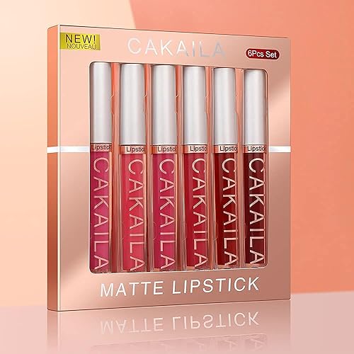Miniatura 7 de Juego de 6 lápices labiales líquidos mate para mujeres, labiales mate, 24 horas originales mate larga duración 24, rojo profundo, original 24 horas,