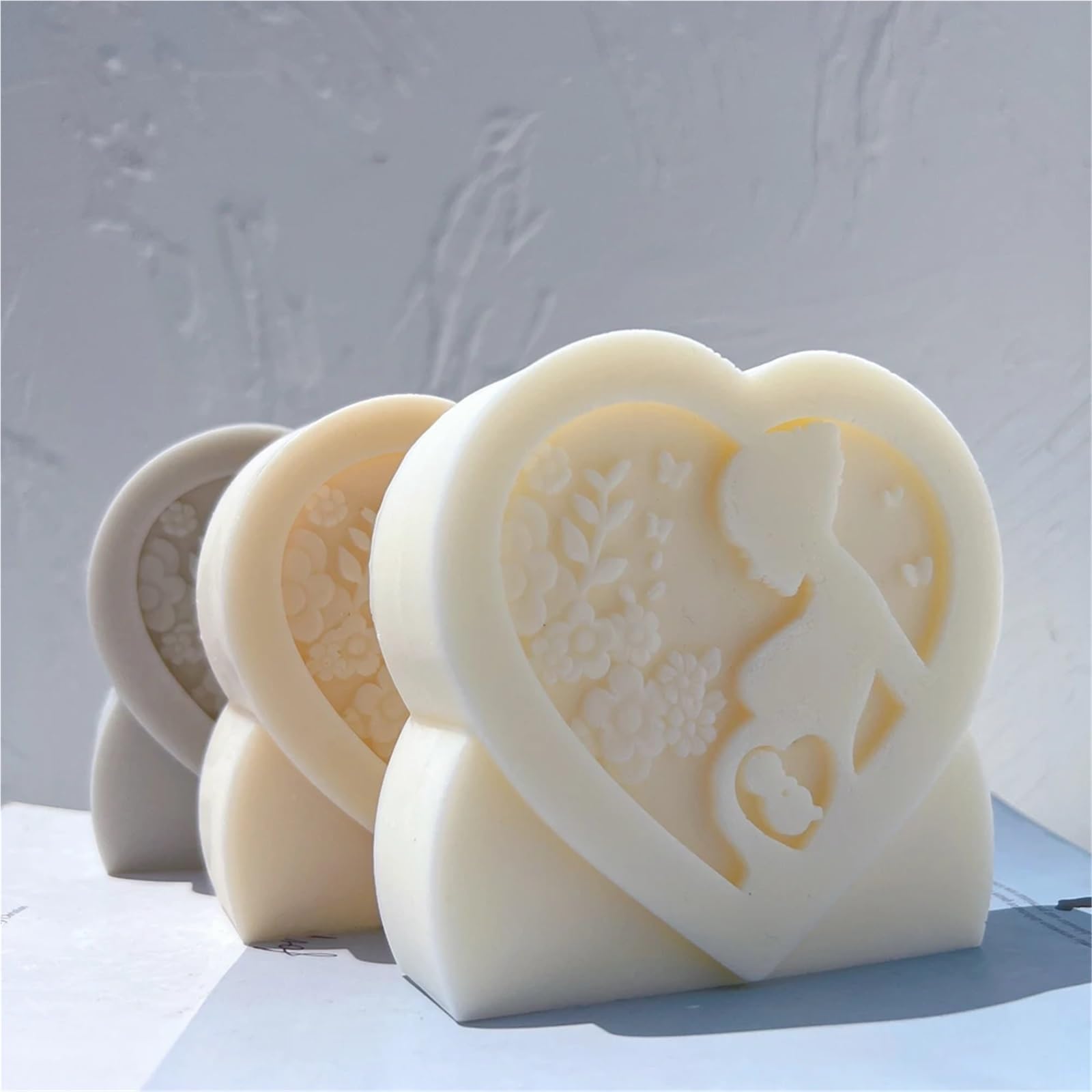 Moldes for velas en forma de corazón, estatuilla, molde silicona for madre embarazada, decoración del hogar, cera for mamá para Velas
