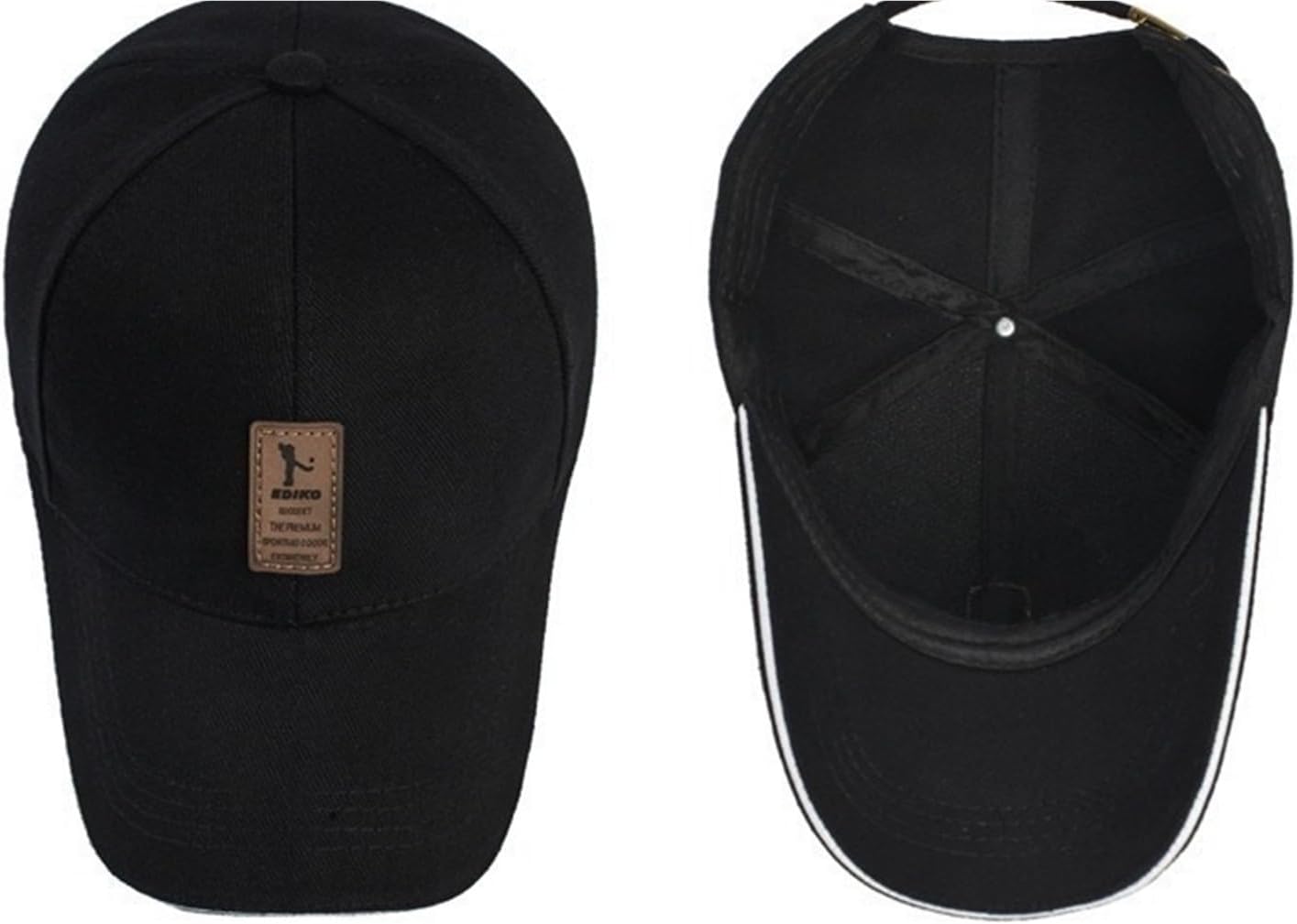 韓国風 コットン ベースボールキャップ &ndash; 男女兼用 調整可能 通気性 日よけ 帽子(Dark brown)