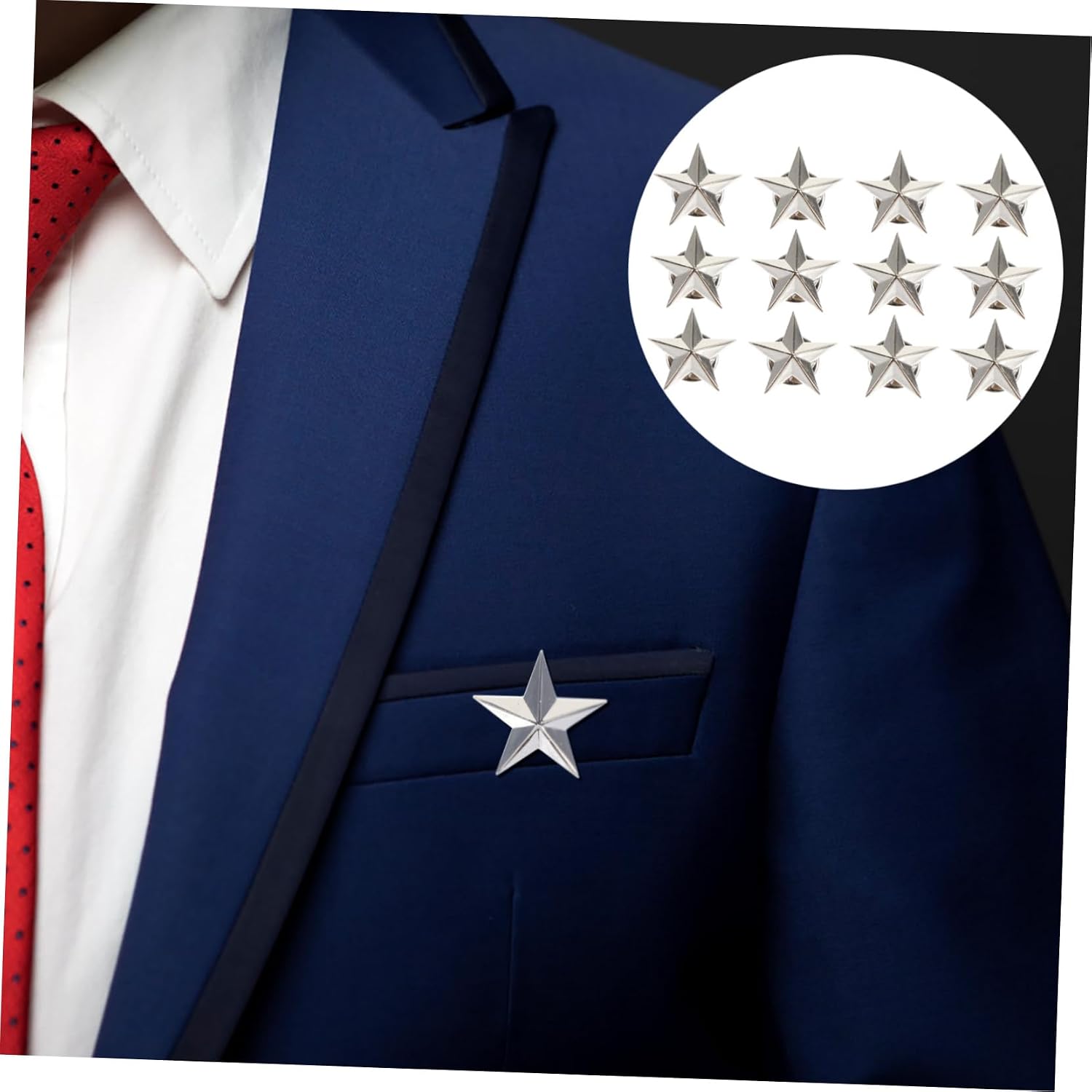 TOYANDONA 12pcs Elegant Star Badges for Independence - for Clothing Veteran Recognition and Celebration Decorations Versatile Accessories for Shirts Jackets and Costumes