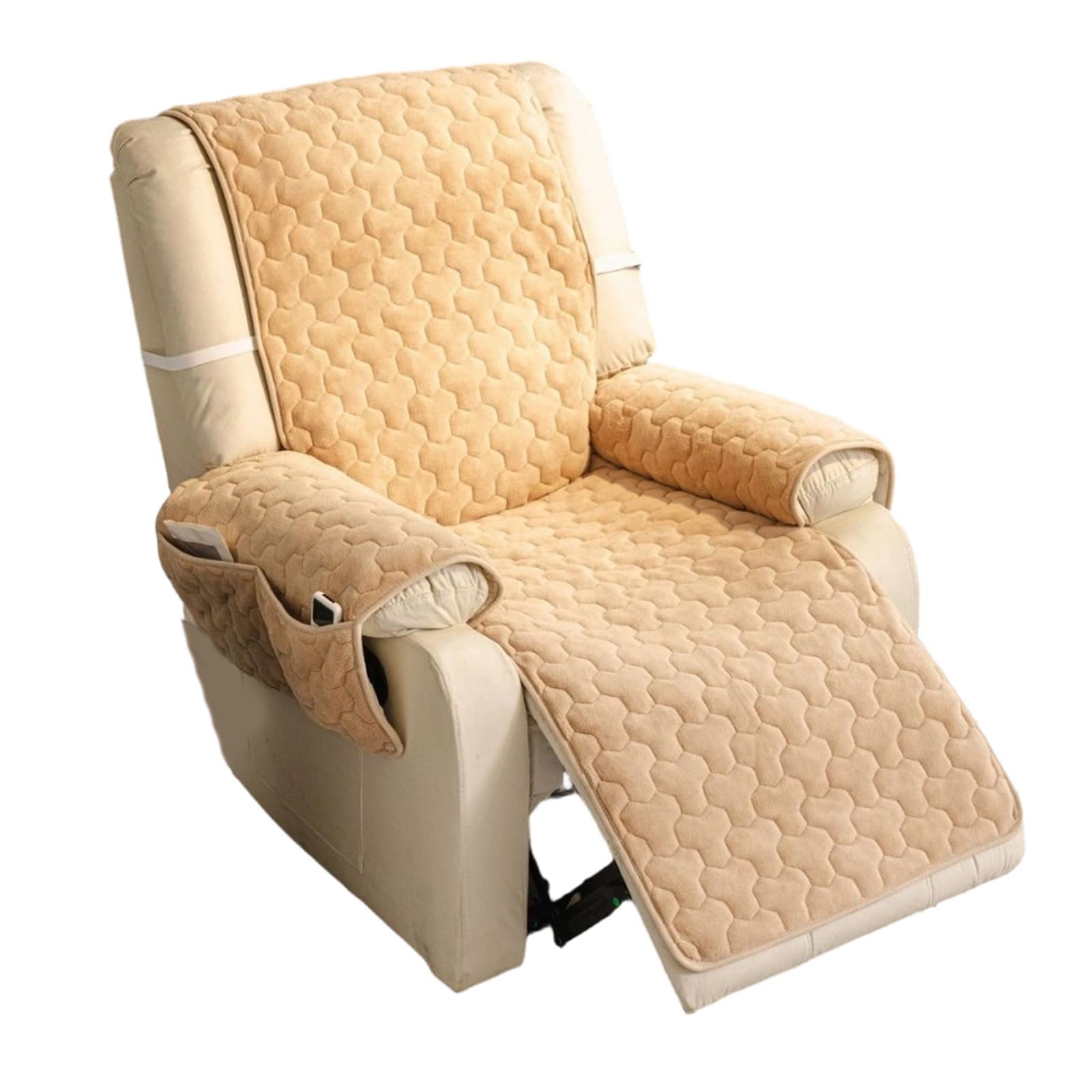 Jazuaiao Recliner Chair Cover with Side Pocket Soft Nonslip Sofa Slipcover Washable Couch Cover Furniture Protector for Recliner Chair