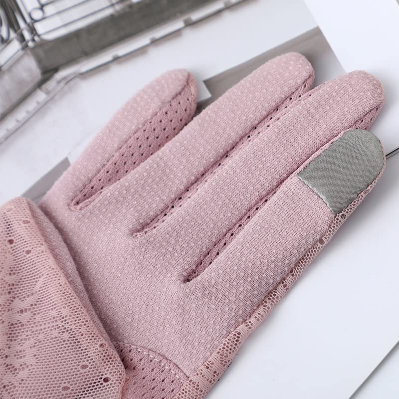 Guantes de seda de hielo para mujer táctiles y transpirables de encaje pack de 3 5