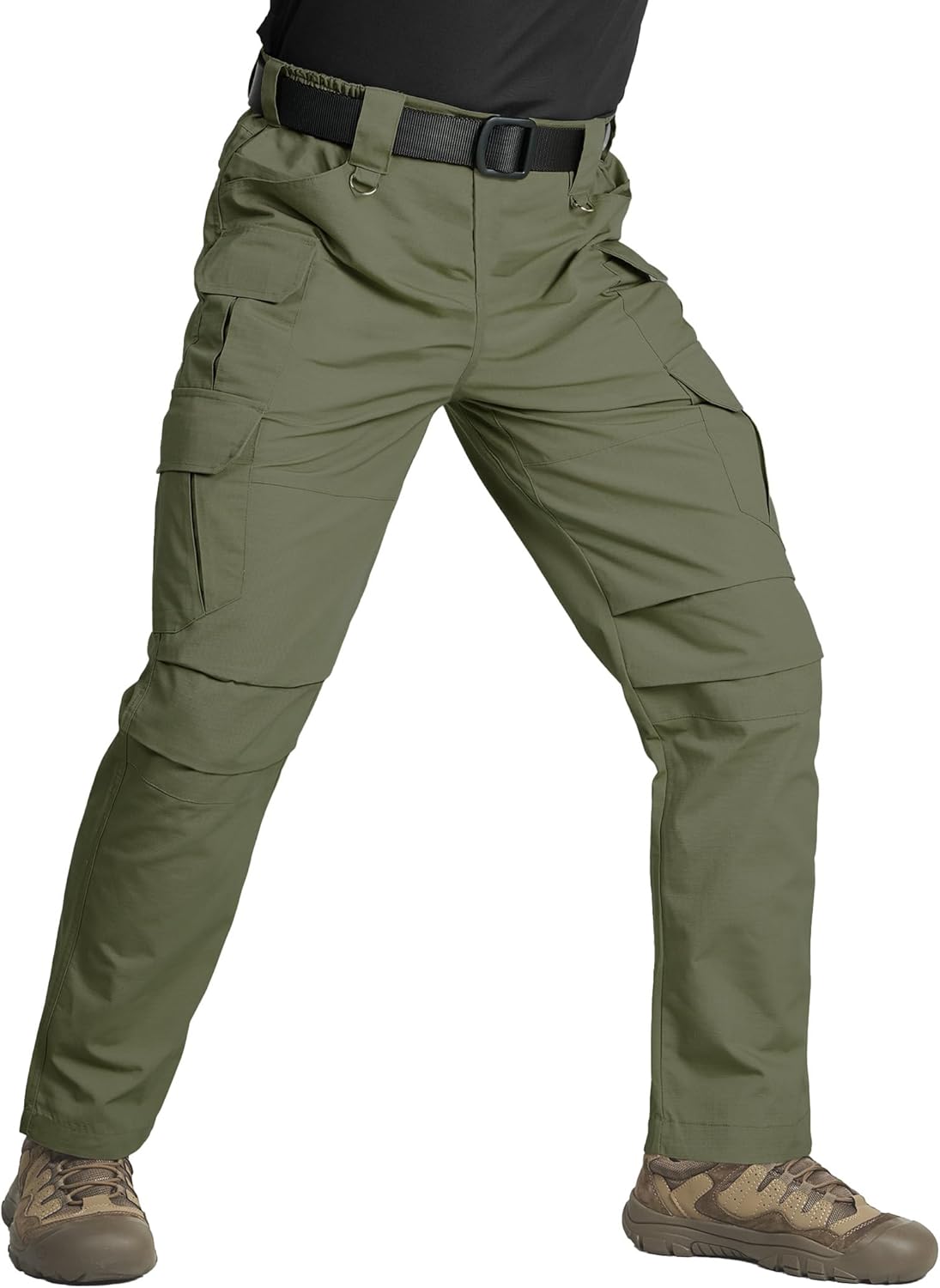 Men's Tactical Cargo Pants, Lightweight Water-Resistant, Ripstop Fabric for Hiking, Work, Outdoor Activities