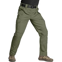 Mens Tactical Cargo Pants, Lightweight Water-Resistant, Ripstop Fabric for Hiking, Work, Outdoor Activities