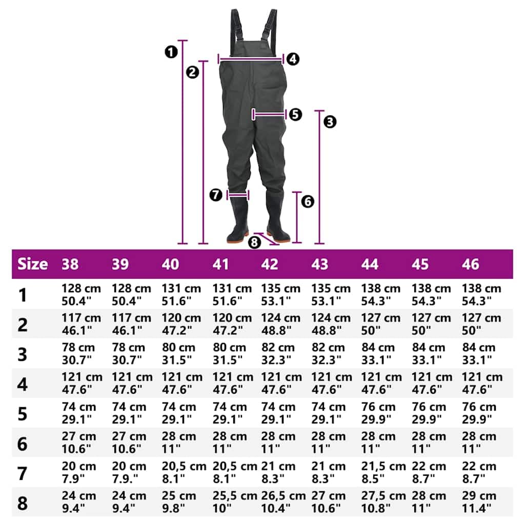 Vadeador de Pecho con Botas Verde Oscuro Talla 44, Deportes Actividades al Aire Libre Pesca Vadeadores para Caza y para Pesca, Verde, 2.45kg