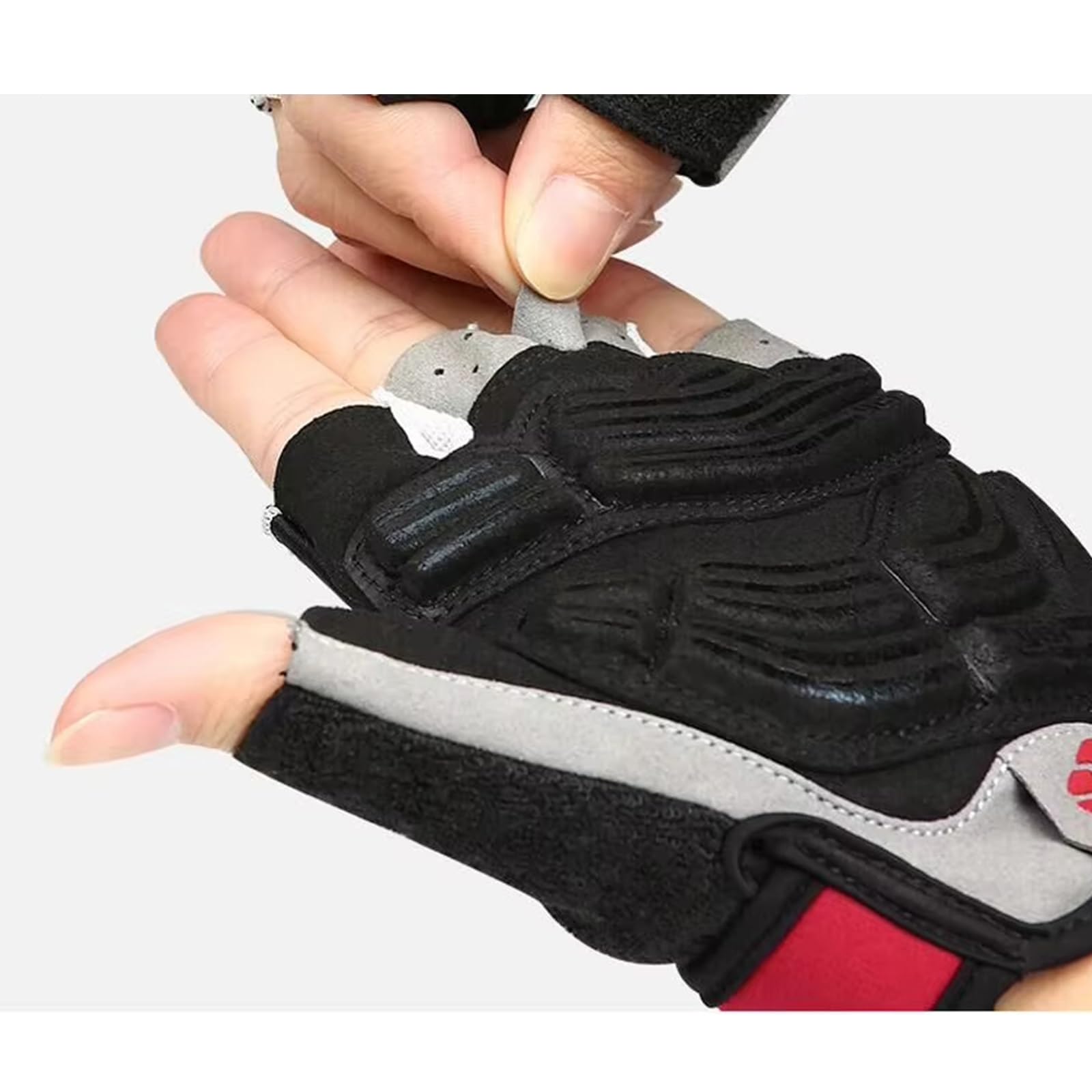 Set di Guanti da Ciclismo con Fascia Antisudore, Guanti Sportivi Corti A Mezze Dita, Accessori per Palestra Di Ciclismo