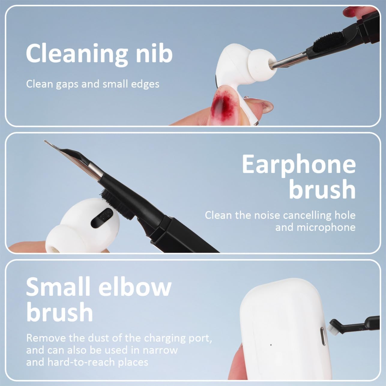 20-in-1 Electronic Device Cleaning Kit Laptop Earbud Camera Lens Brush Set for Electronics Maintenance Black Suitable for Travel and Home Use