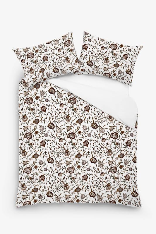 3-Piece Linen Cotton Mix Duvet Cover Set 88x90 inches - Queen Size, Zoe Crewel Embroidery - Zip Closure, 4 Corner Ties, Pre-Washed Fabric