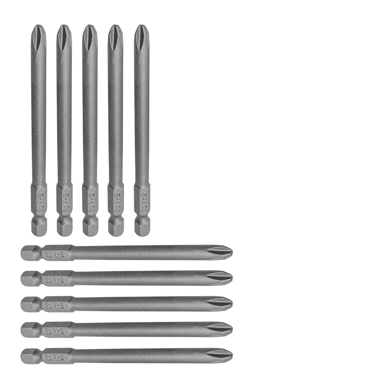 Mıknatıslı Yıldız PH2 Bits Uç 100 mm 10'lu Set Kutulu Manyetik 1/4 Matkap Ucu 10 cm Uzunluk