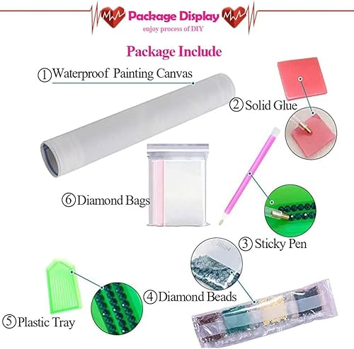 Miniatura 8 de AOKLLA Kits de pintura de diamantes para adultos, paquete de 6 kits de arte de diamantes de Halloween para niños, manualidades redondas 5D, puntos