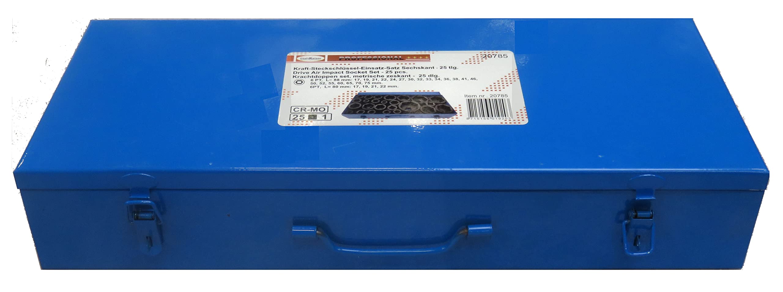 25 Tlg. Steckschlüssel Set 1“ Zoll Druckluft Schlagschrauber Nüsse Satz 12 Kant EXTRA große 17 bis 75 mm Impact Socket Set LKW Bus Traktor Landmaschinen Schiff Steckschlüsseleinsätze