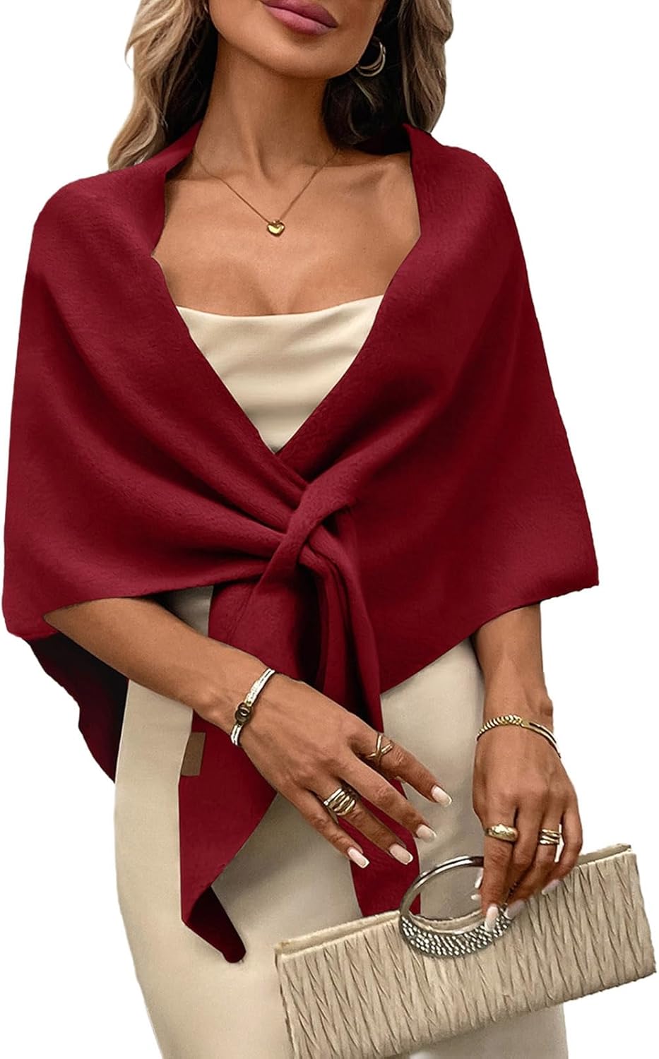 Womens Knitted Shawl Wraps Casual Solid Color Cape Scarf Comfortable Triangle Pashmina Shoulder Sweater - Image 6