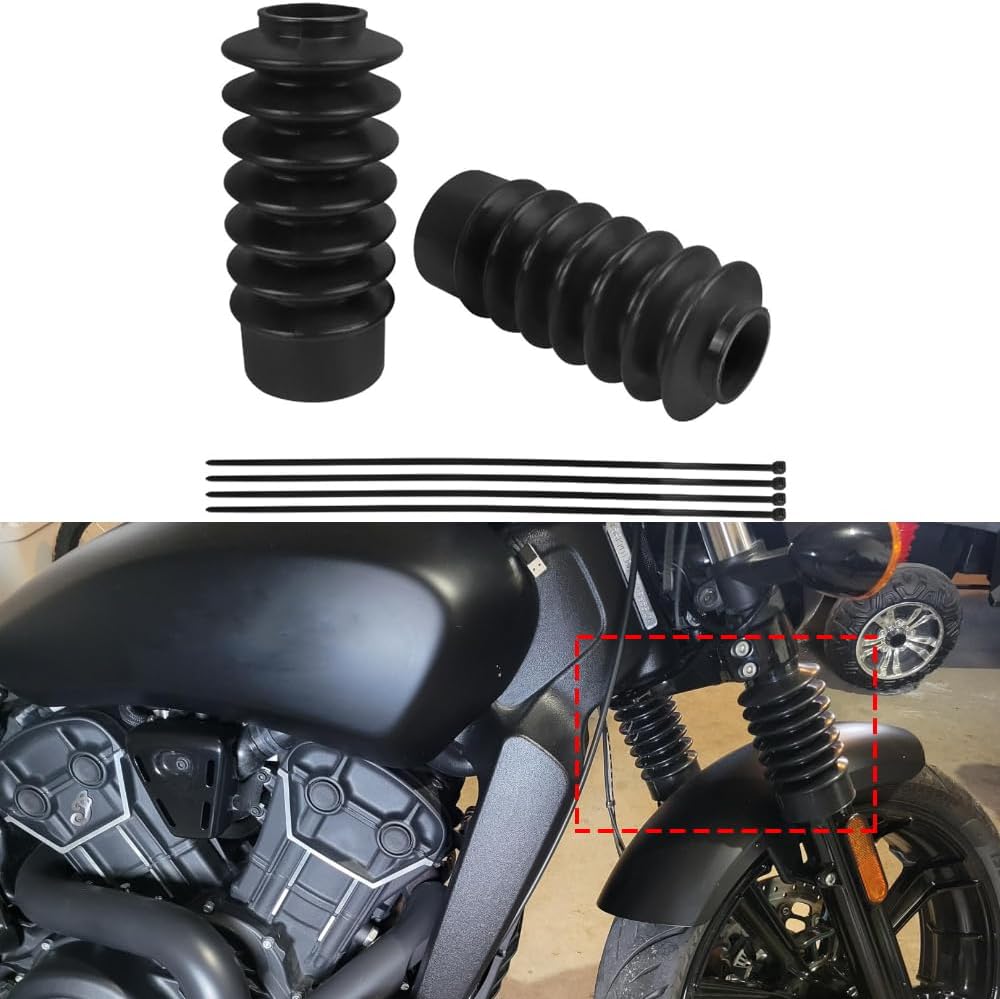 Motorcycle 39mm Fork Covers Front Rubber Gaiters Gators Shock Boots for Motorbike Sportster XL883 1200 / Dyna FXD Powersports Fork Guards
