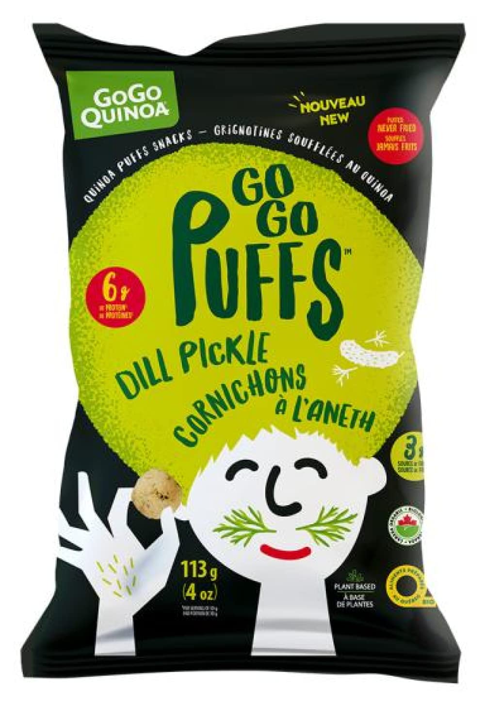 GOGO QUINOA Organic Dill Pickle Puffs, 113 GR