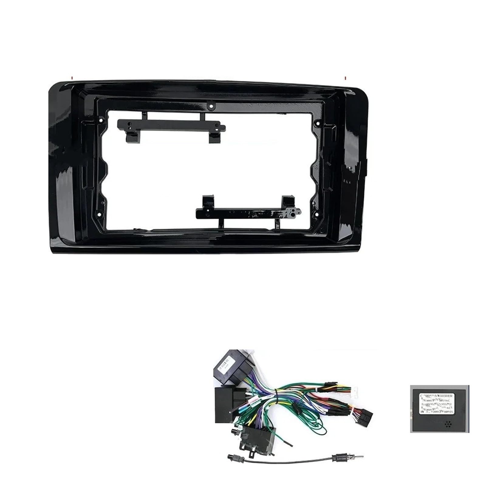 AVFORA Stereo Radio CD Panel Trim 2 DIN Telaio Auto 9 Pollici UV Nero Radio Android Fascia Panel Mp5 per Benz ML350 ML300 ML4500 W164 GL350 GL400 GL450 X164 2006-2010
