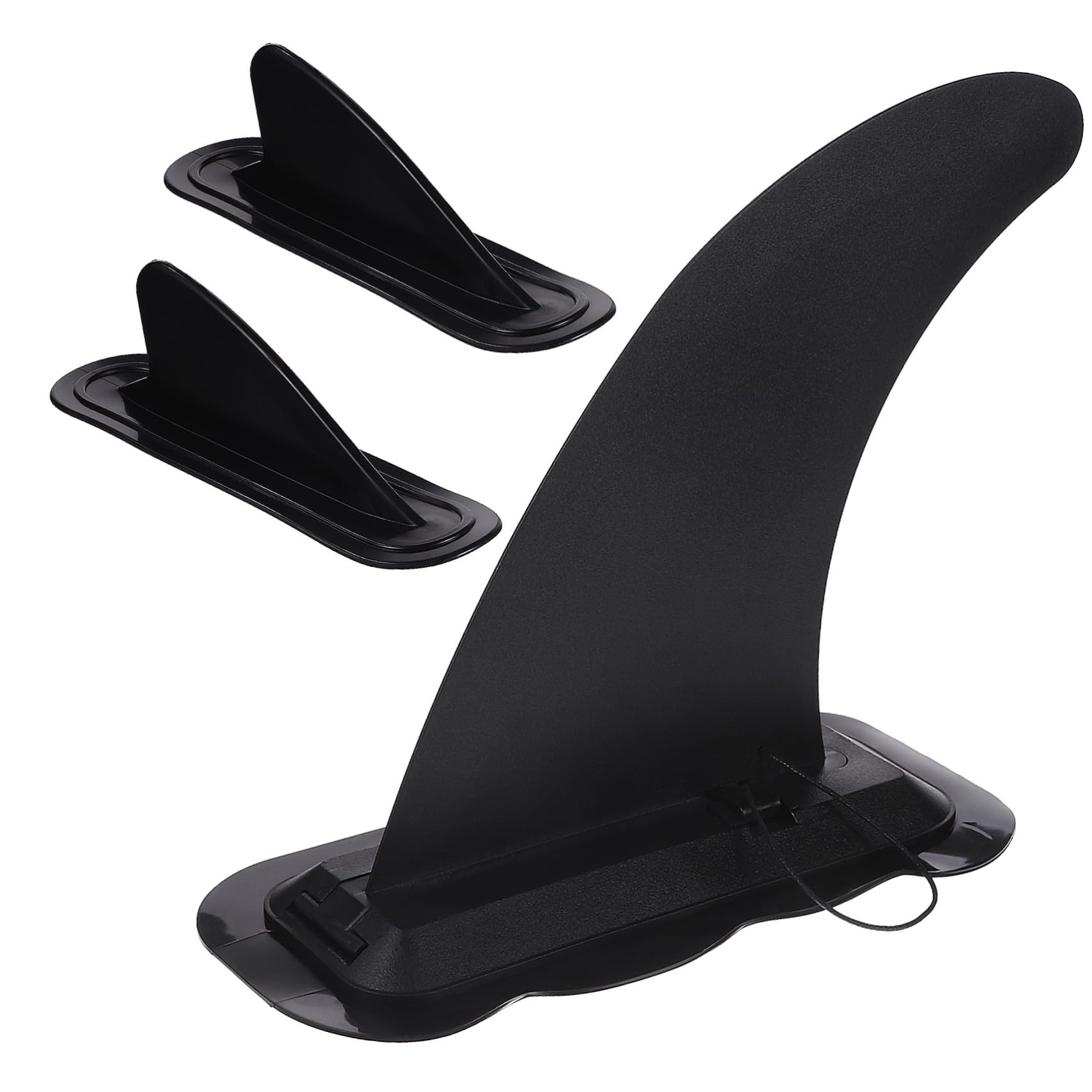 Aileron de Planche de Surf Amovible en PVC Noir 3 Pcs, Aileron de Suivi pour Kayak et Canoë, pour Fête Estivale et Sports de Surf