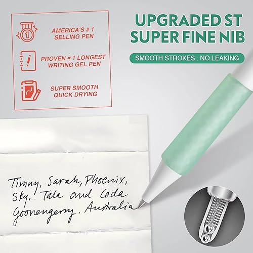 Miniatura 3 de ZRE Click Silent - Bolígrafos de gel de punta fina, tinta negra de 0.020 in, 10 bolígrafos lindos y Kawaii para diario y escritura estética