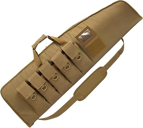 Soft-Rifle-Case Tactical-Gun Range-Bag Hunting-Shooting Sports-Storage - Padded Transport with 5 Pouches Adjustable Shoulder Strap