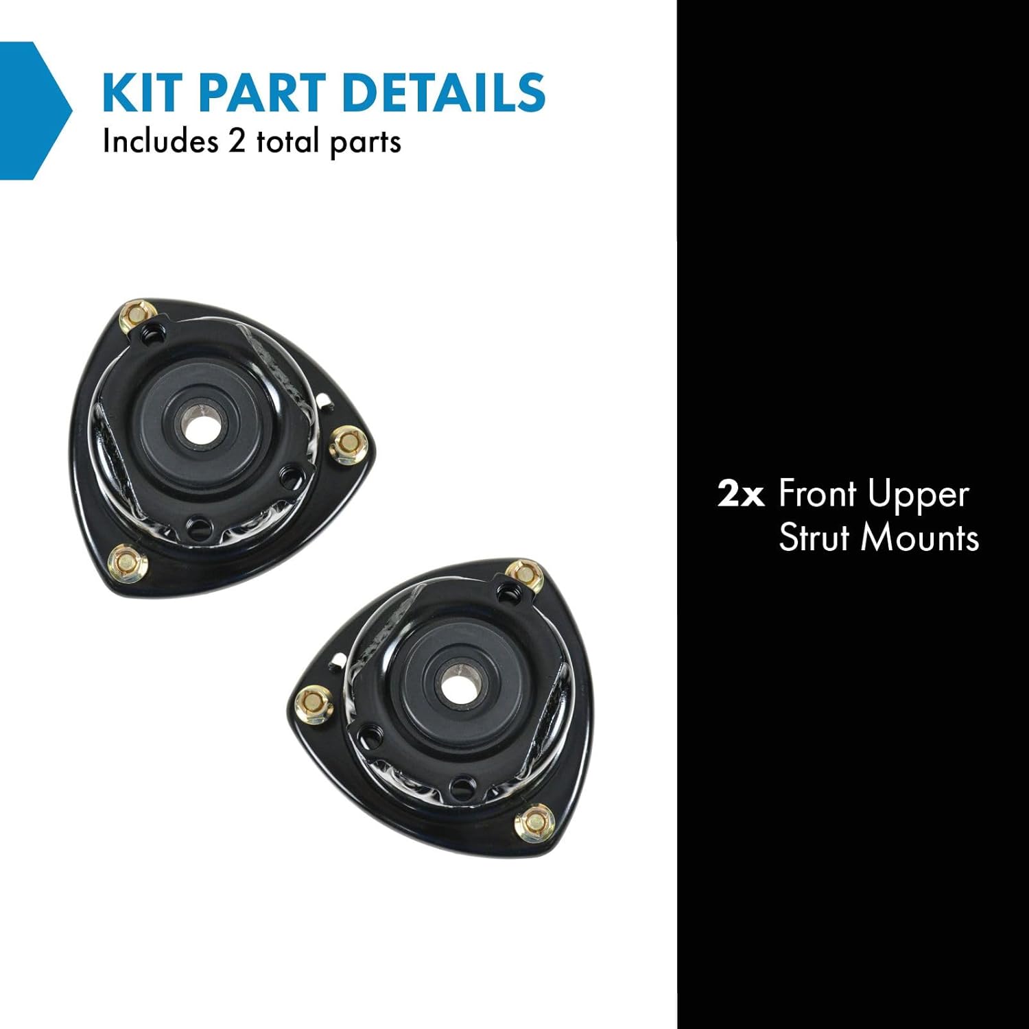 TRQ Front Upper Strut Mount Set Compatible with 1999-2004 Chevrolet Tracker 1999-2005 Suzuki Grand Vitara Vitara 2002-2006 XL-7