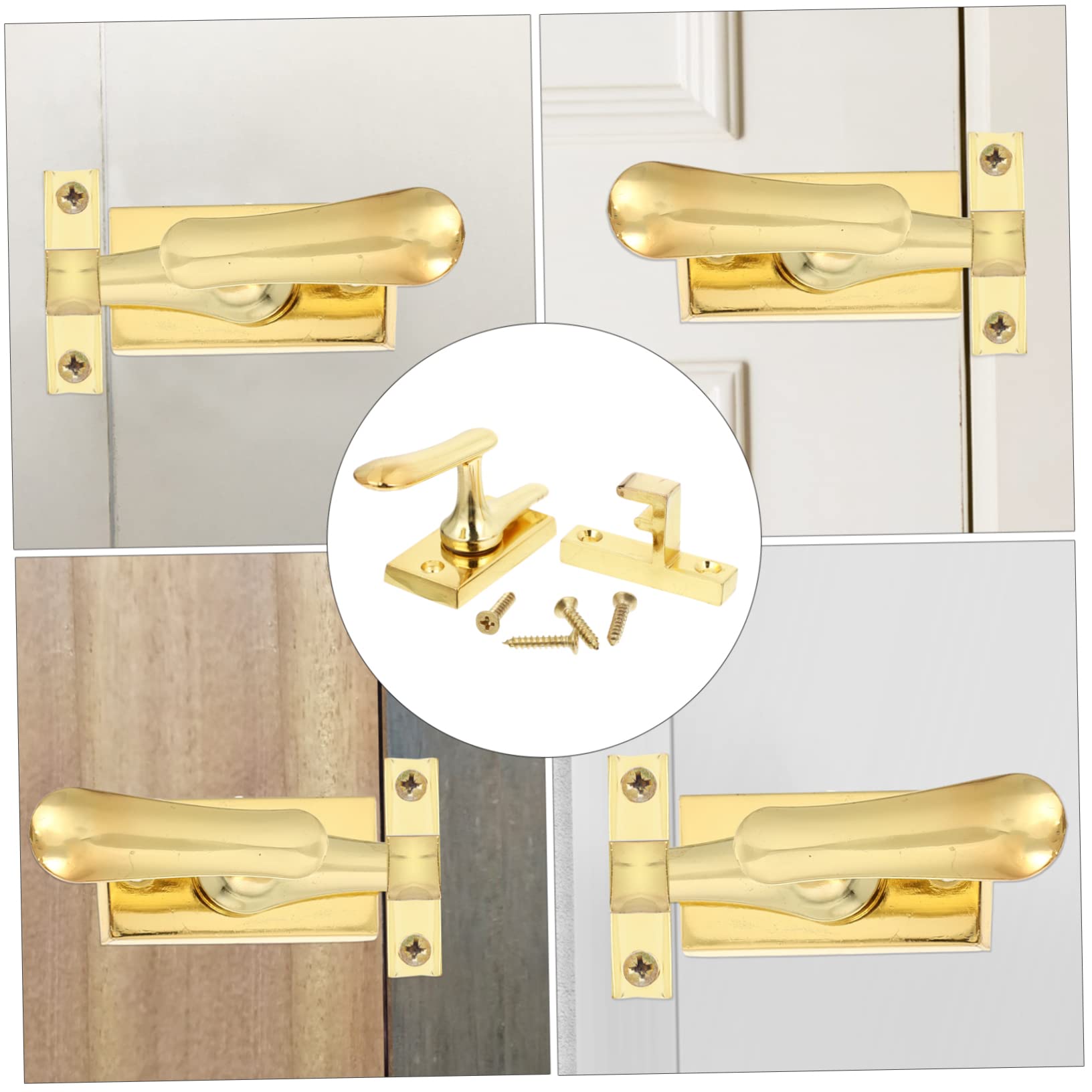 OSALADI 3piezas Cerradura De Seguridad De Metal Para Puertas y Ventanas Pestillo Para Puertas De Madera Fácil Instalación Brillante Protección Antirrobo Para Hogar y Hotel