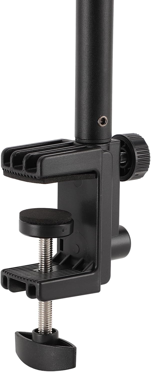 CCYLEZ Desk Phone Holder, Iron Multi Angle Adjustable Phone Clamp Mount Stand Foldable Phone Clip Holder for Live Learning Bed