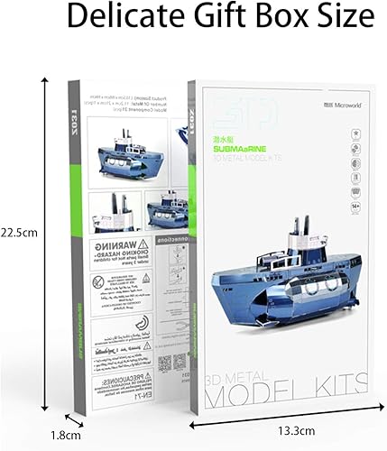 Miniatura 7 de Microworld Rompecabezas de metal 3D kits de construcción de modelos de submarinos rompecabezas 3D para adultos rompecabezas de bricolaje juguetes de