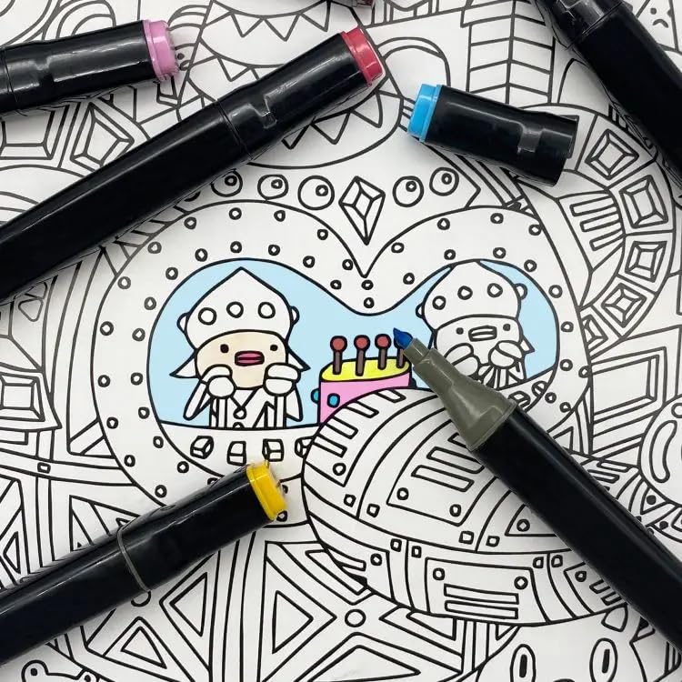 Image of Dual Tip Alcohol Markers Set Of 24 - Touch Cool Double Ended Blendable Sketch Pen With Fine And Chisel Tips | Art Marker Pens For Drawing, Calligraphy, Sketching, And Illustrations | Brush Tip