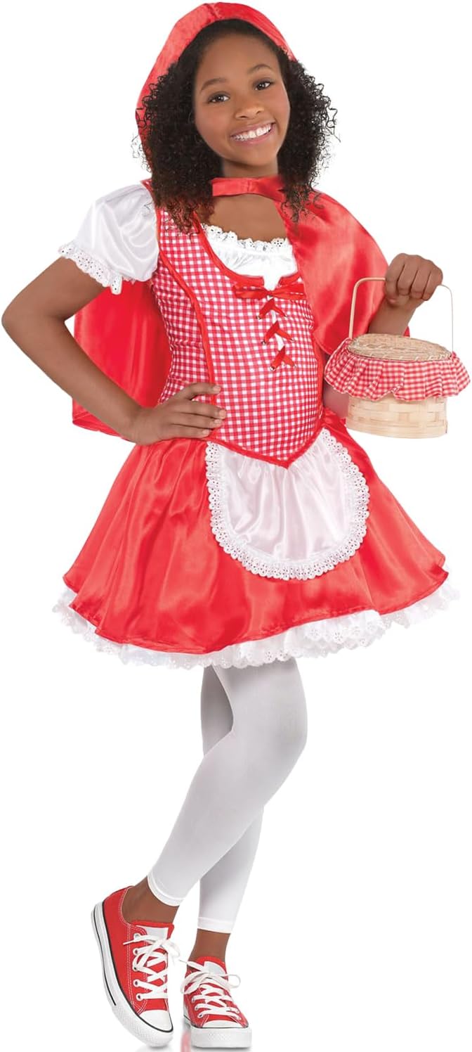 Lil' Red Riding Hood Red/White Polyester Costume - Large (12-14), Stunningly Unique Design Ideal for Parties & Events (1 Pack)