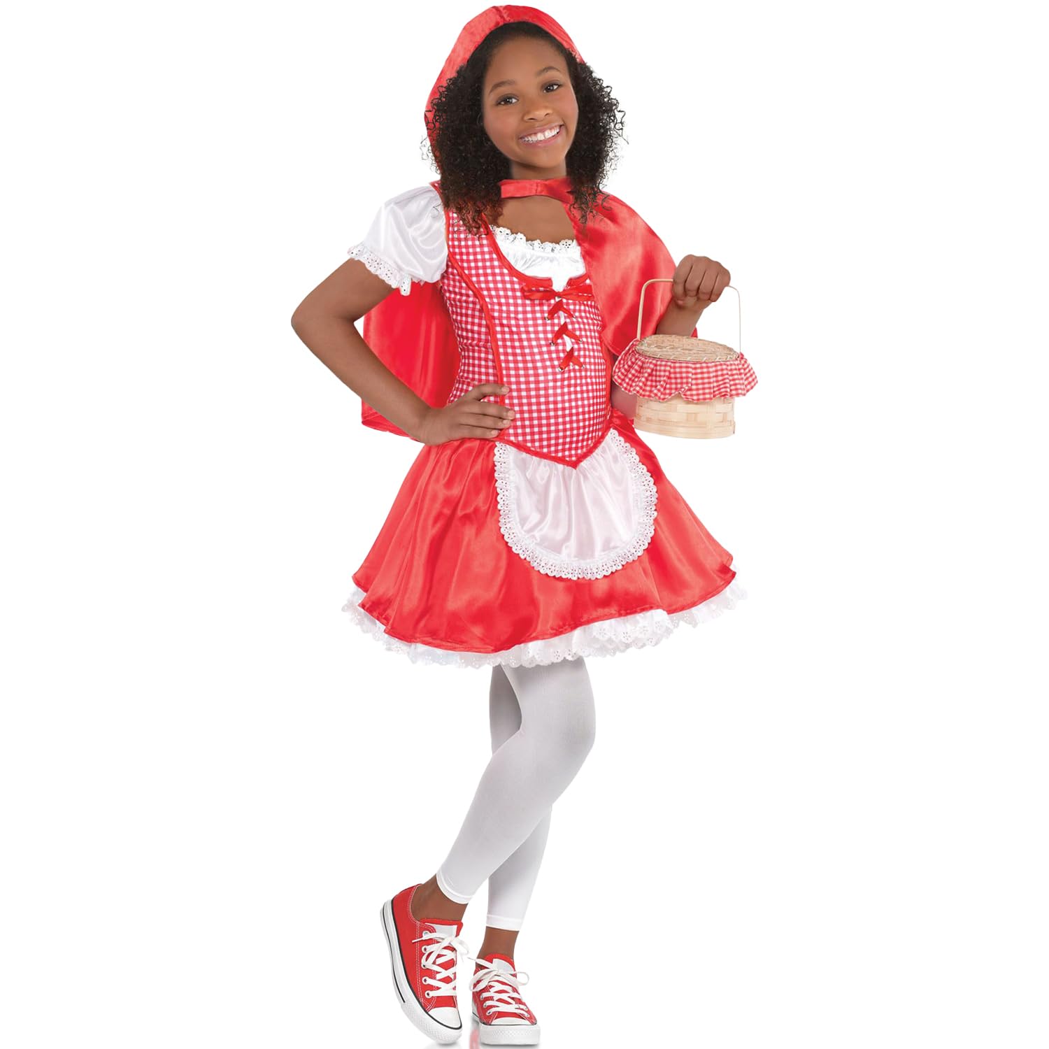 Amscan Lil' Red Riding Hood Red/White Polyester Costume - Large (12-14), Stunningly Unique Design Ideal for Parties & Events (1 Pack)