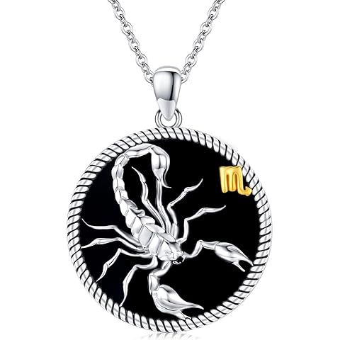 12 Constellation Necklace 925 Sterling Silver Zodiac Sign Coin Pendant Necklaces Bl...