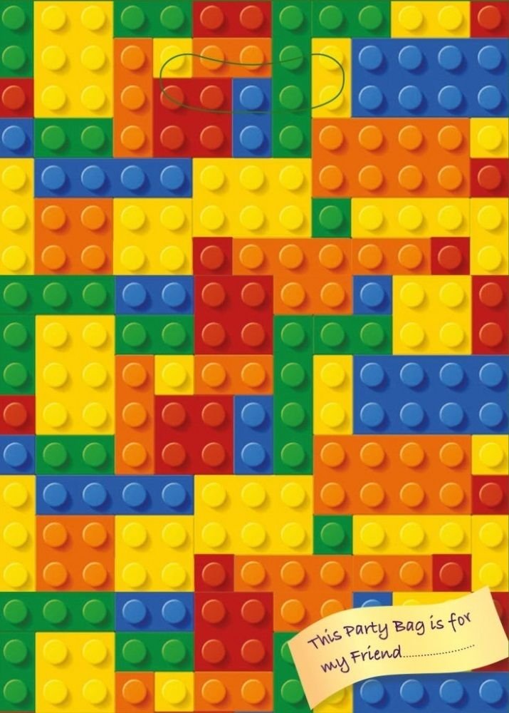 MustBeBonkers BUILDING BLOCKS/BRICKS BIRTHDAY PARTY GOODIE BAGS PLASTIC CELLO LOOT TREAT GIFT BAG (30 Bags)