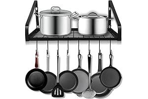 Wall Mounted Pot and Pan Rack for Kitchen Storage and Organization
