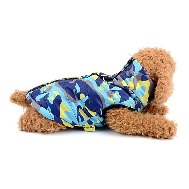 Foto 8 de 8 de Ranphy Chaleco de Camuflaje para Perro pequeño con Anilla en D para Invierno, Acolchado de algodón