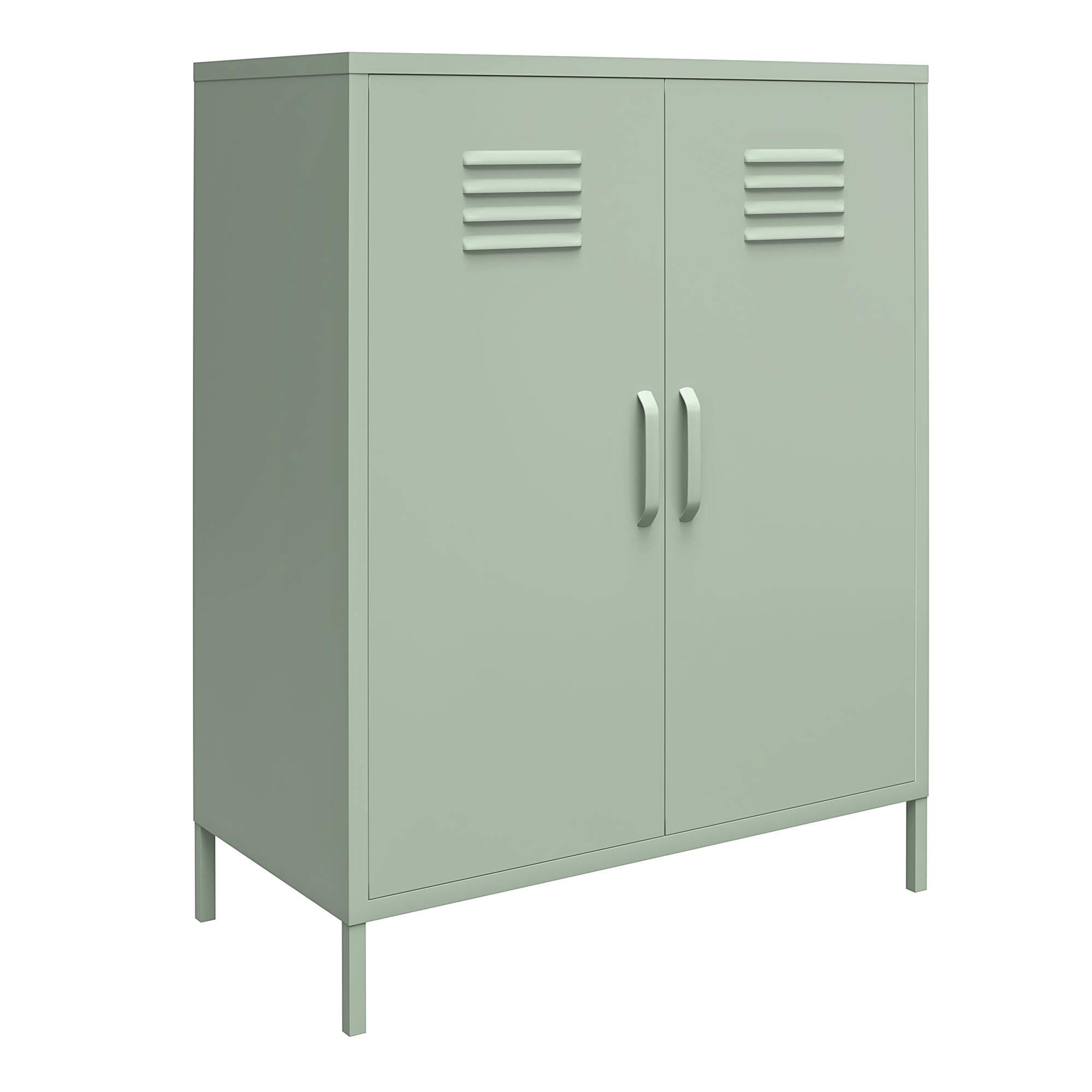 Mission District Storage Cabinet with 2 doors in P.Green, 80 x 40 x 102cm (WxDxH)