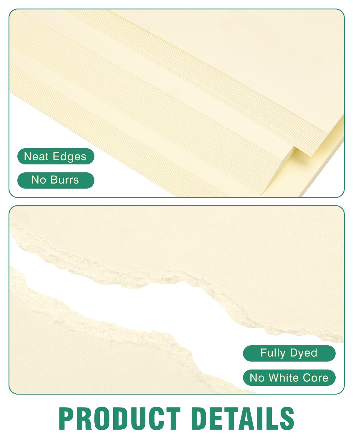 Cartulina color crema de 8.5 x 11 pulgadas, 100 hojas de papel de colores para invitaciones, tarjetas, certificados y manualidades (cubierta de 90 libras/250 g/m²)